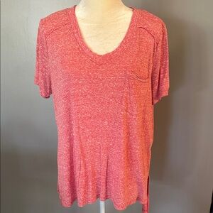 Women's Heathered Red Short Sleeve Top